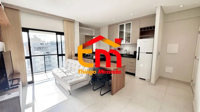 Foto 1 de Apartamento mobiliado de 1 suíte com varanda e piscina aquecida, Centro