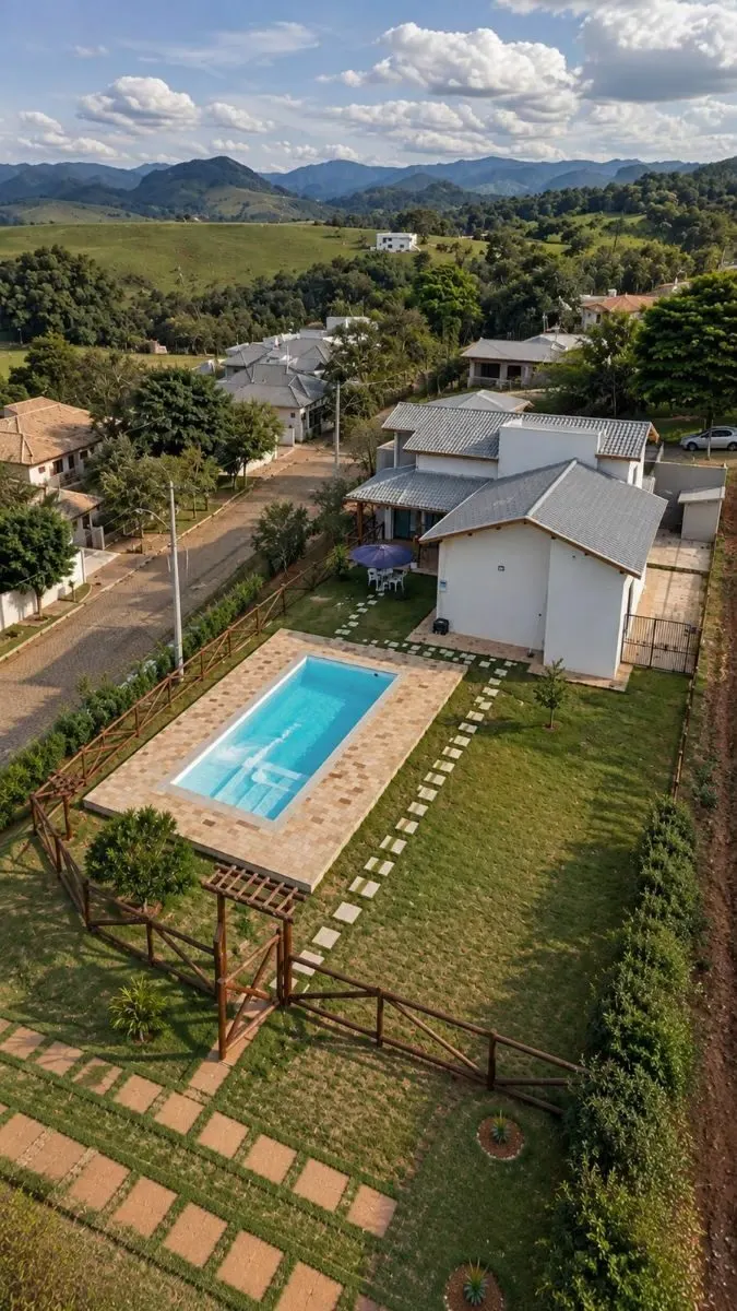 Foto 2 de Casa de 3 quartos (1 suíte) com piscina, lareira e escritório, Residencial Vista Verde
