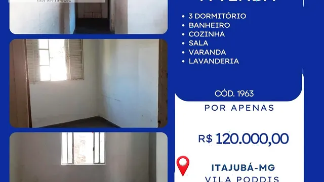 Casa térrea na Vila Poddis, Itajubá
