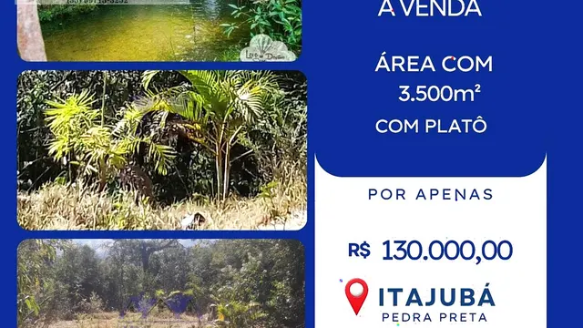 Terreno de 3.500 m² na Pedra Preta, Itajubá